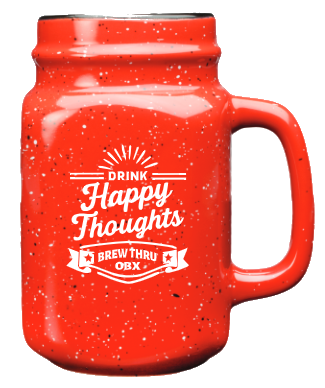 Drink Happy Thoughts Mason Jar image 0