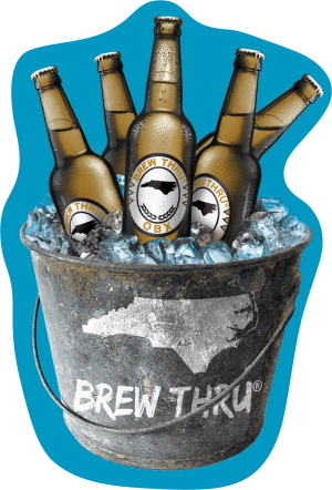 Brew Thru Bucket Wood Sign