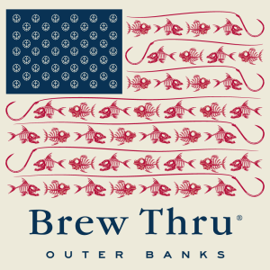 Brew Thru Bonefish Wood Sign