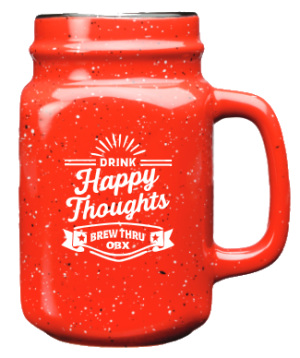 Drink Happy Thoughts Mason Jar