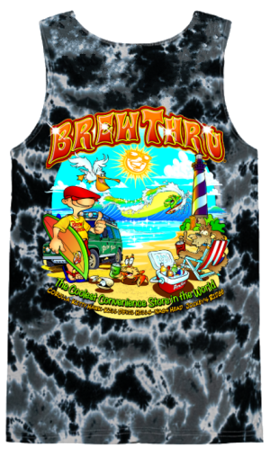 2026 Annual Black Multi Tie Dye Tank Top